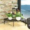 3 Tier Metal Plant Stand Black Fan Shape Flower Rack Sturdy Decorative